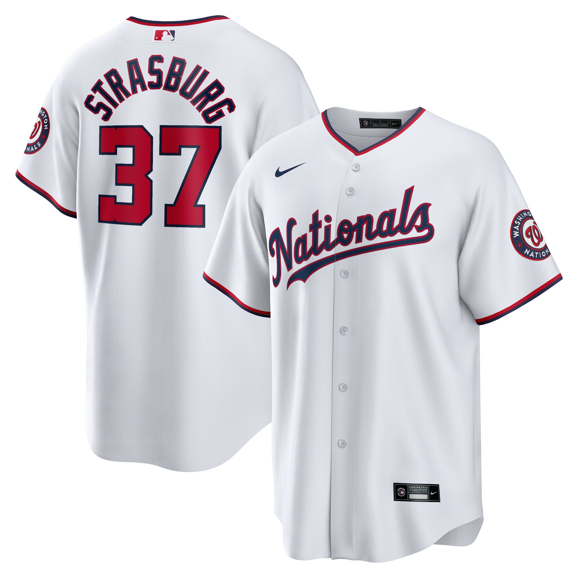 Washington Nationals Stephen Strasburg White Home MLB Jersey Men's
