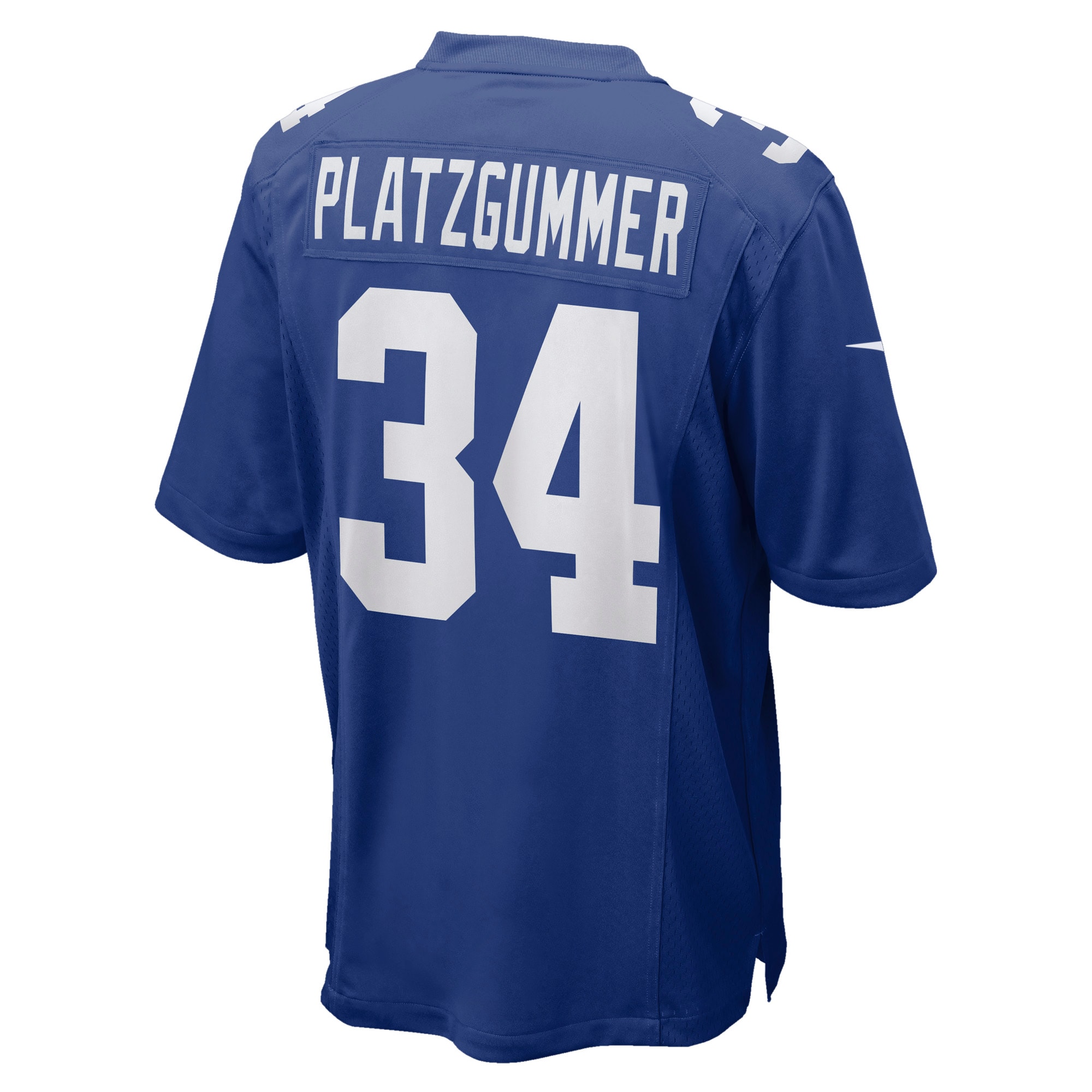 New York Giants Sandro Platzgummer Royal Game Player NFL Jersey Men's