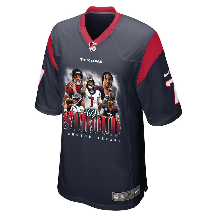 C.J. Stroud 7 Houston Texans The Chosen One Game Navy NFL Jersey Men's