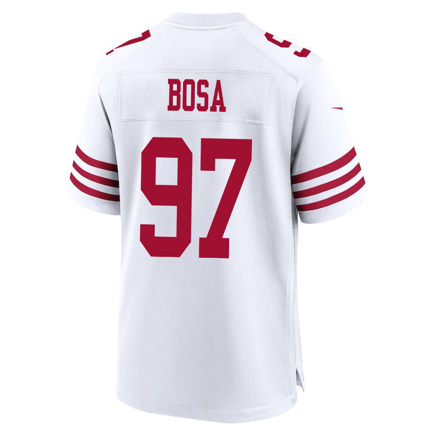 Nick Bosa 97 San Francisco 49ers NFC Champions Patch Game White NFL Jersey Men's