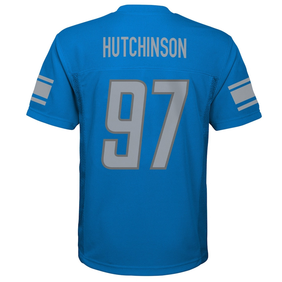 Aidan Hutchinson 97 Detroit Lions Alternate Blue NFL Jersey Youth
