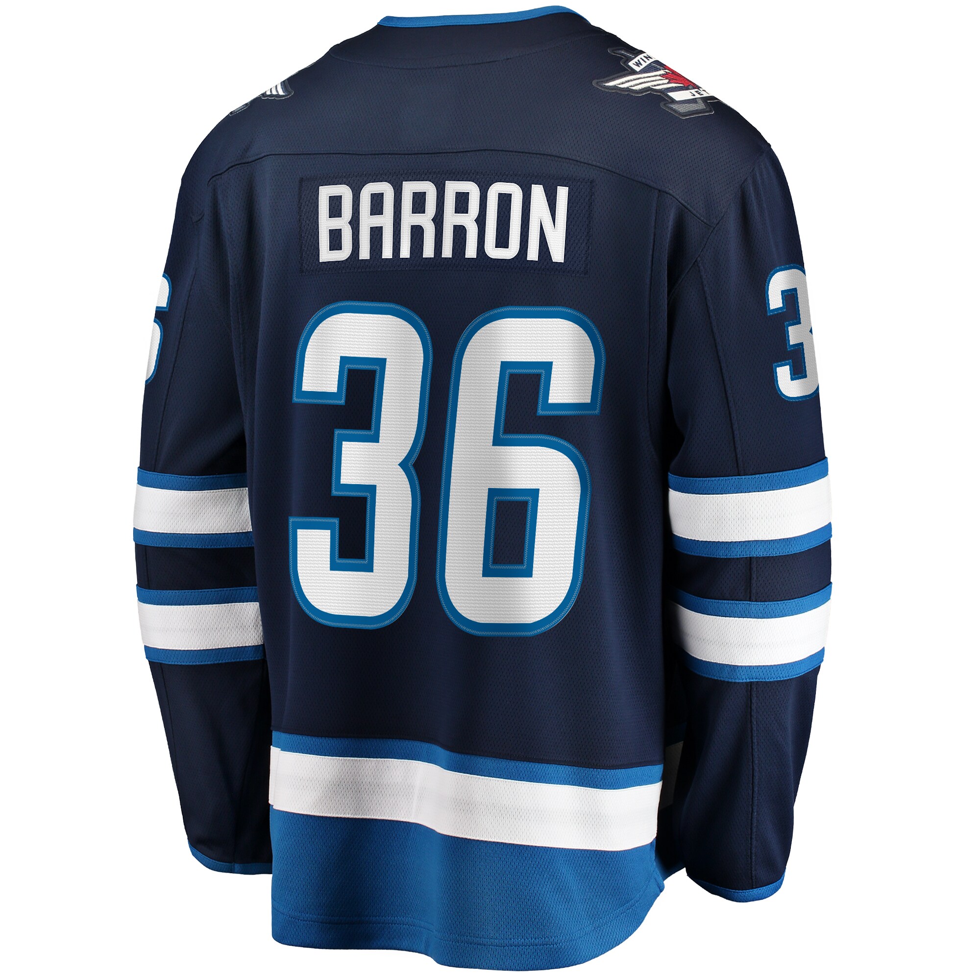 Winnipeg Jets Morgan Barron Navy Home Premier Breakaway Player NHL Jersey Men's