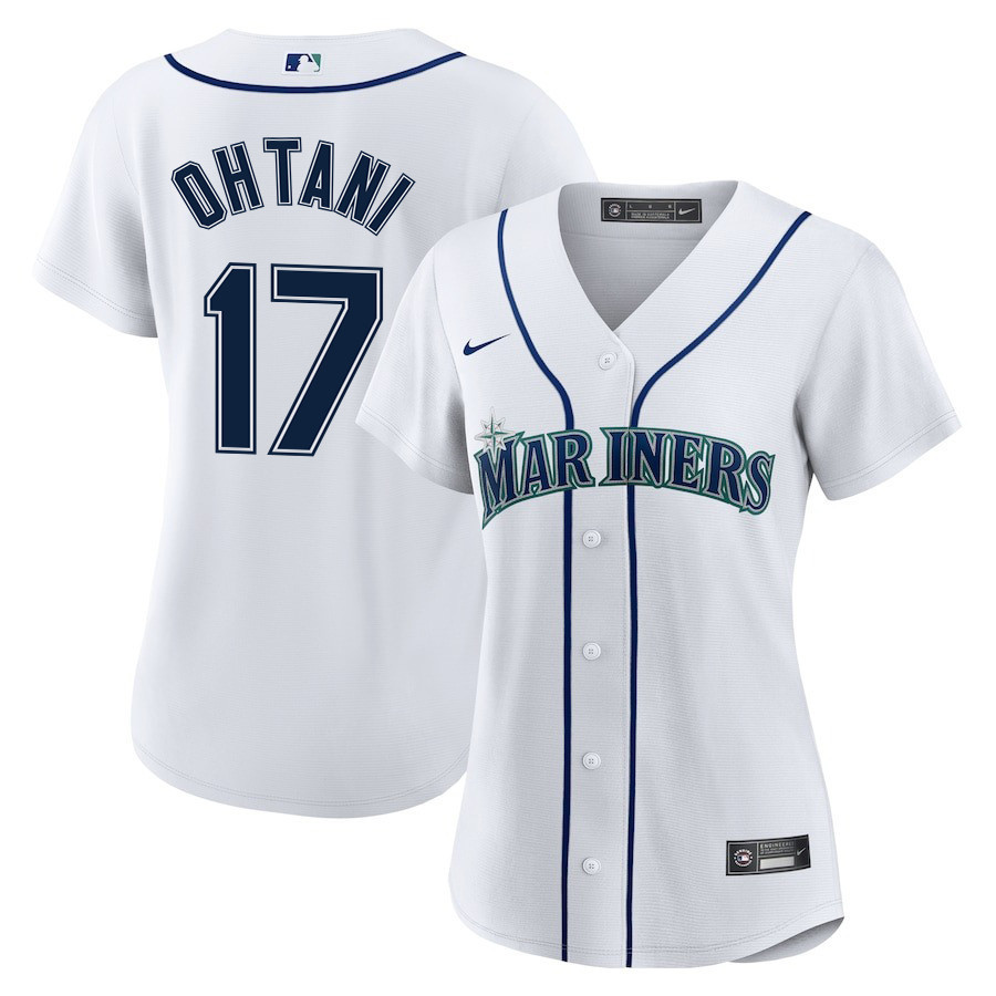 Shohei Ohtani 17 Seattle Mariners Home White MLB Jersey Women's