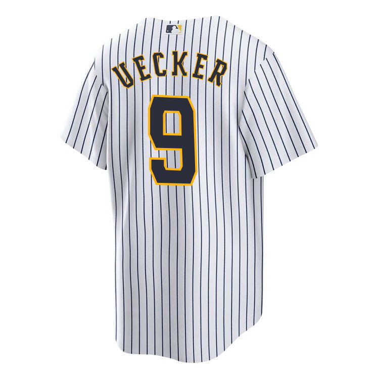 Bob Uecker #9 Milwaukee Brewers Alternate White MLB Jersey Men's