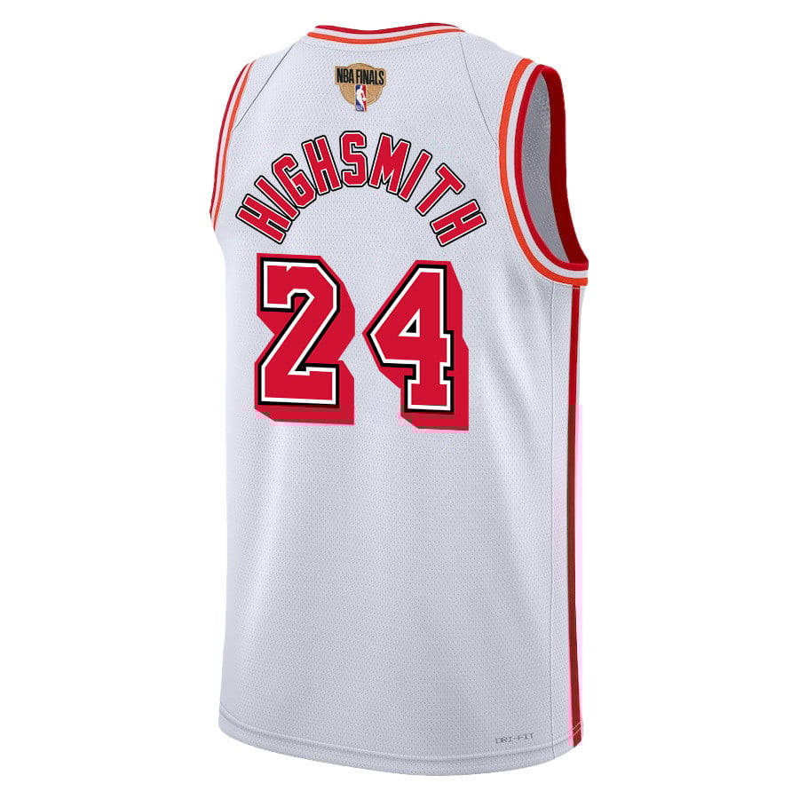 Haywood Highsmith 24 Miami Heat Final Champions 2023 Swingman Classic Editio White NBA Jersey Men's