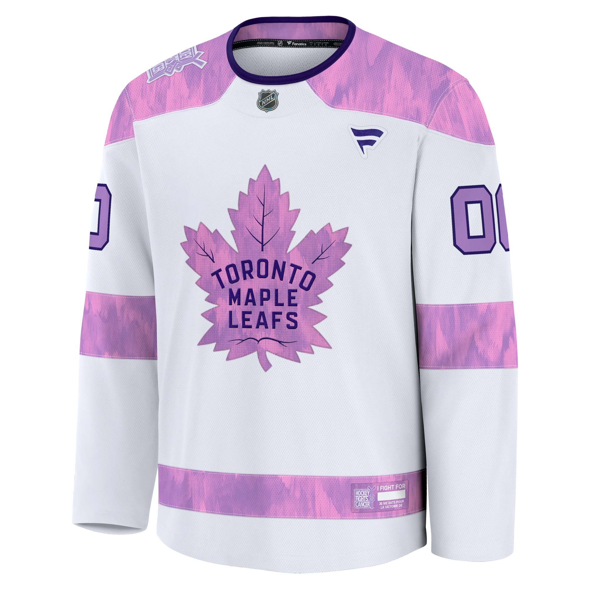 Toronto Maple Leafs White 2024 Fights Cancer Custom Practice NHL Jersey Men's