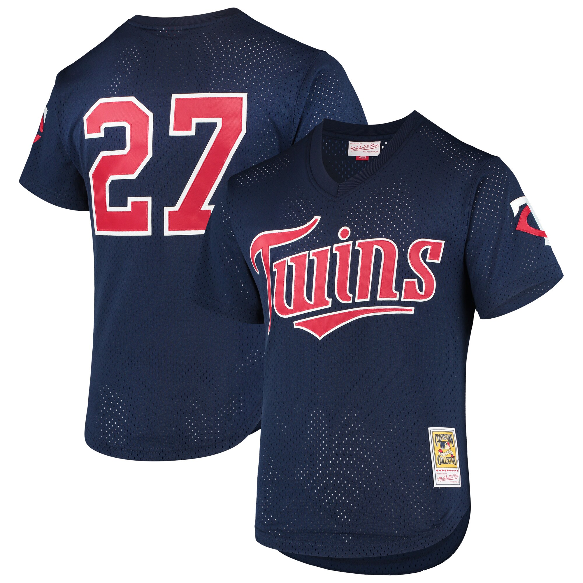 Minnesota Twins David Ortiz Mitchell Ness Navy 2002 Cooperstown Collection Mesh Batting Practice MLB Jersey Men's