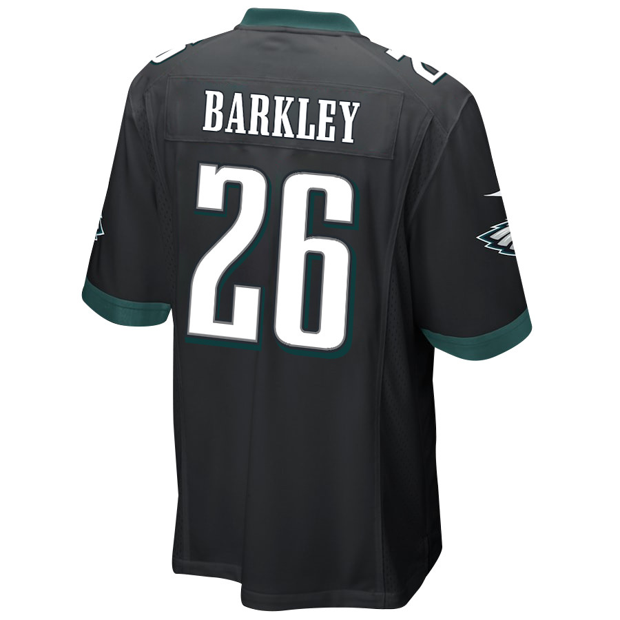 Saquon Barkley 26 Philadelphia Eagles Alternate Game Black NFL Jersey Men's