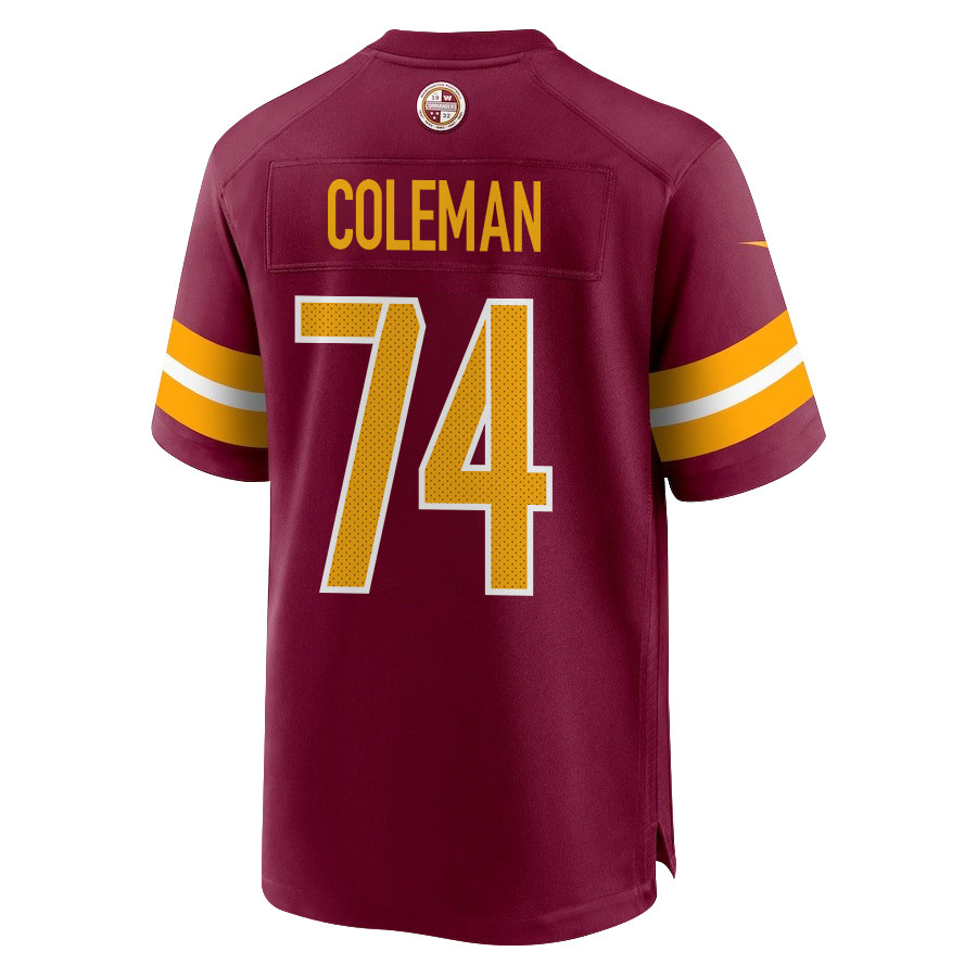 Brandon Coleman 74 Washington Commanders Super Bowl LIX New Orleans Patch Game Burgundy NFL Jersey Men's