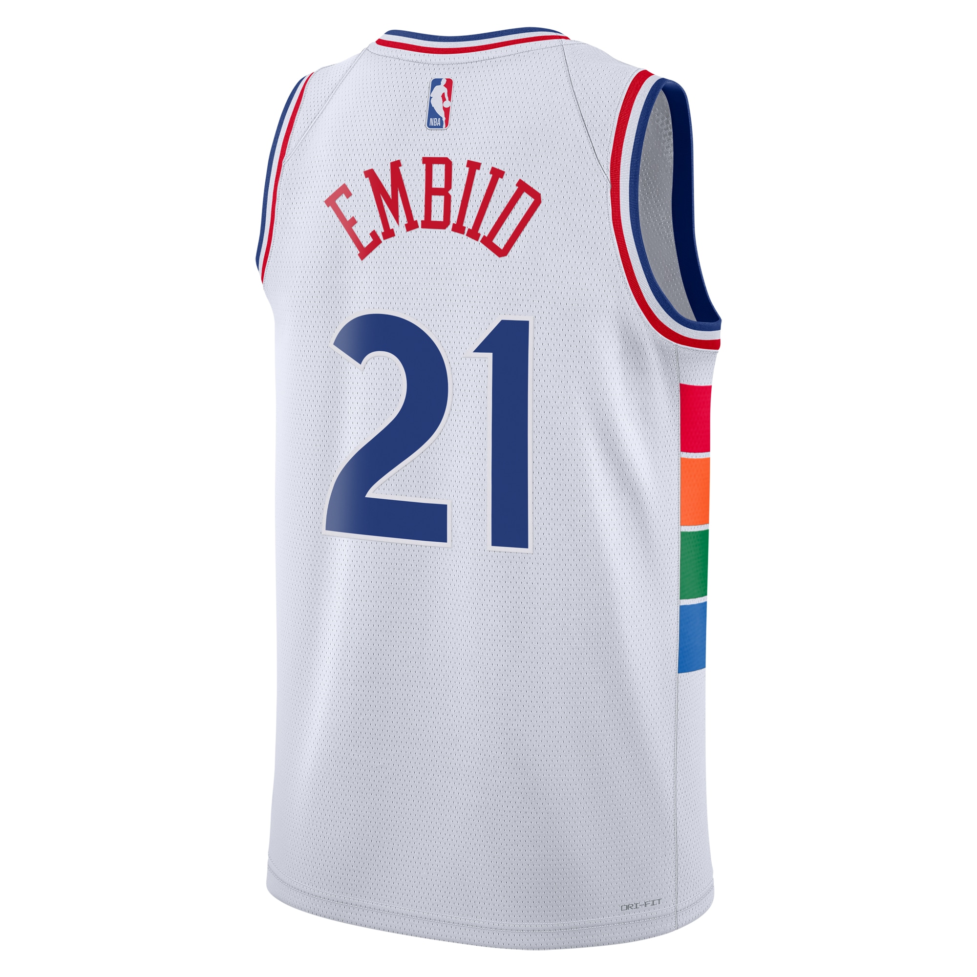 Camiseta City Edition Swingman de los Philadelphia 76ers 2024 Blanca Joel Embii Unisex NBA Jersey Unisex