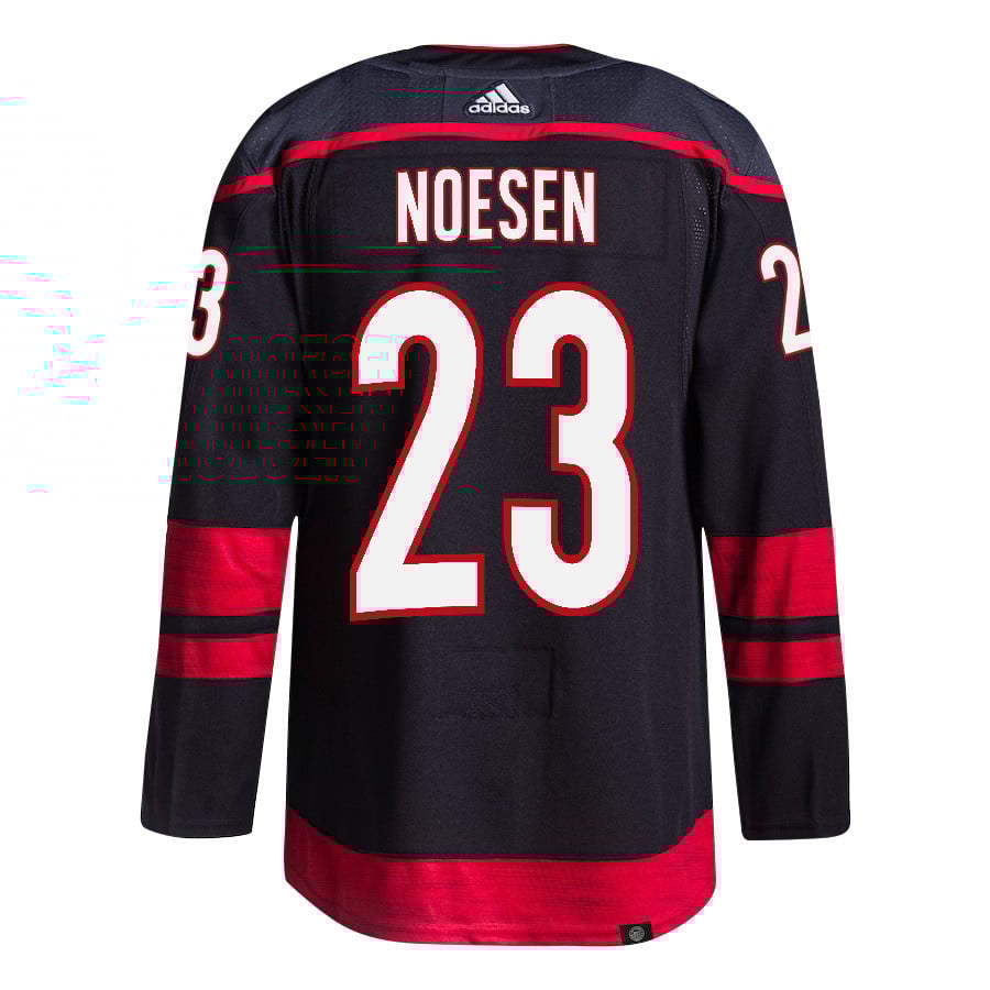 Stefan Noesen 23 Carolina Hurricanes 2024 Playoffs Patch Home Black NHL Jersey Men's
