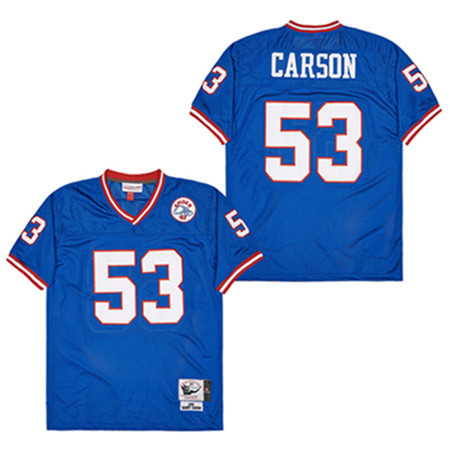 Harry Carson 53 New York Giants Spider Lockhart 43 Patch Throwback Blue NFL Jersey Men's