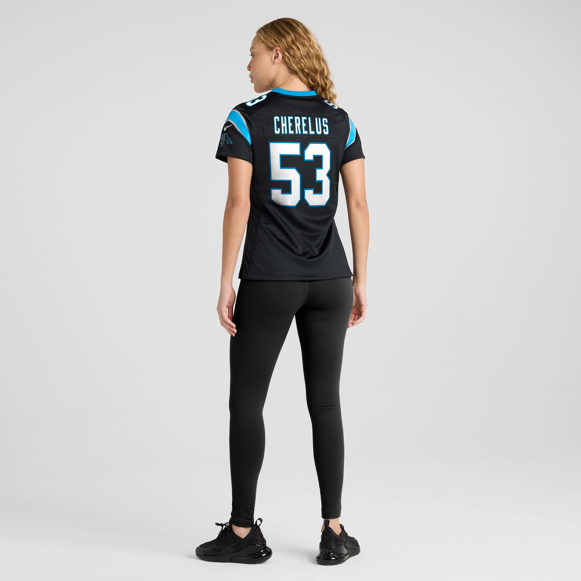 Carolina Panthers Claudin Cherelus Black Team Game NFL Jersey Women's