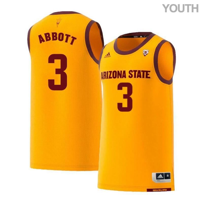 3 Ty Abbott Yellow Retro Arizona State Sun Devils NCAA Jersey Youth