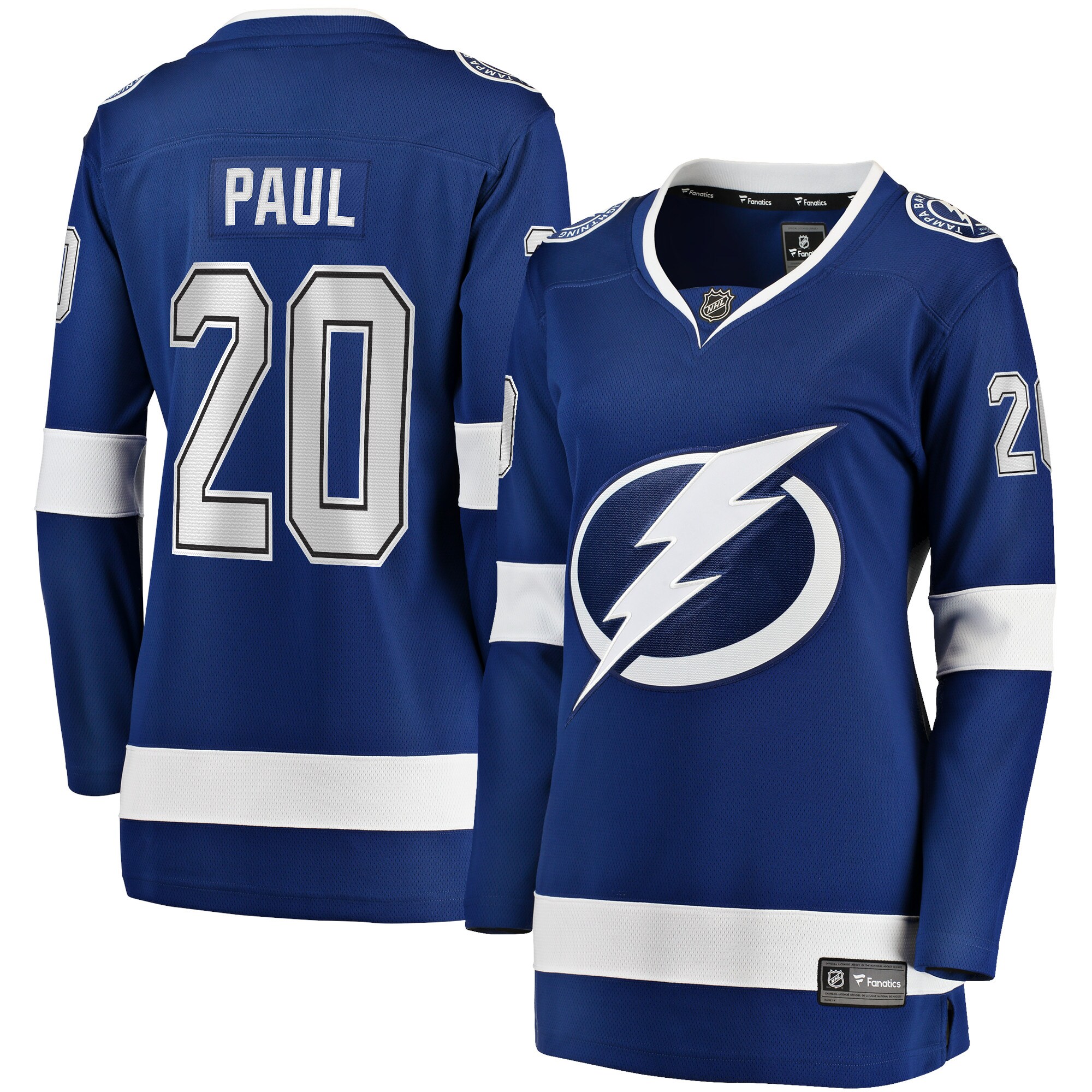 Tampa Bay Lightning Nicholas Paul Blue Home Breakaway Player NHL Jersey Women's