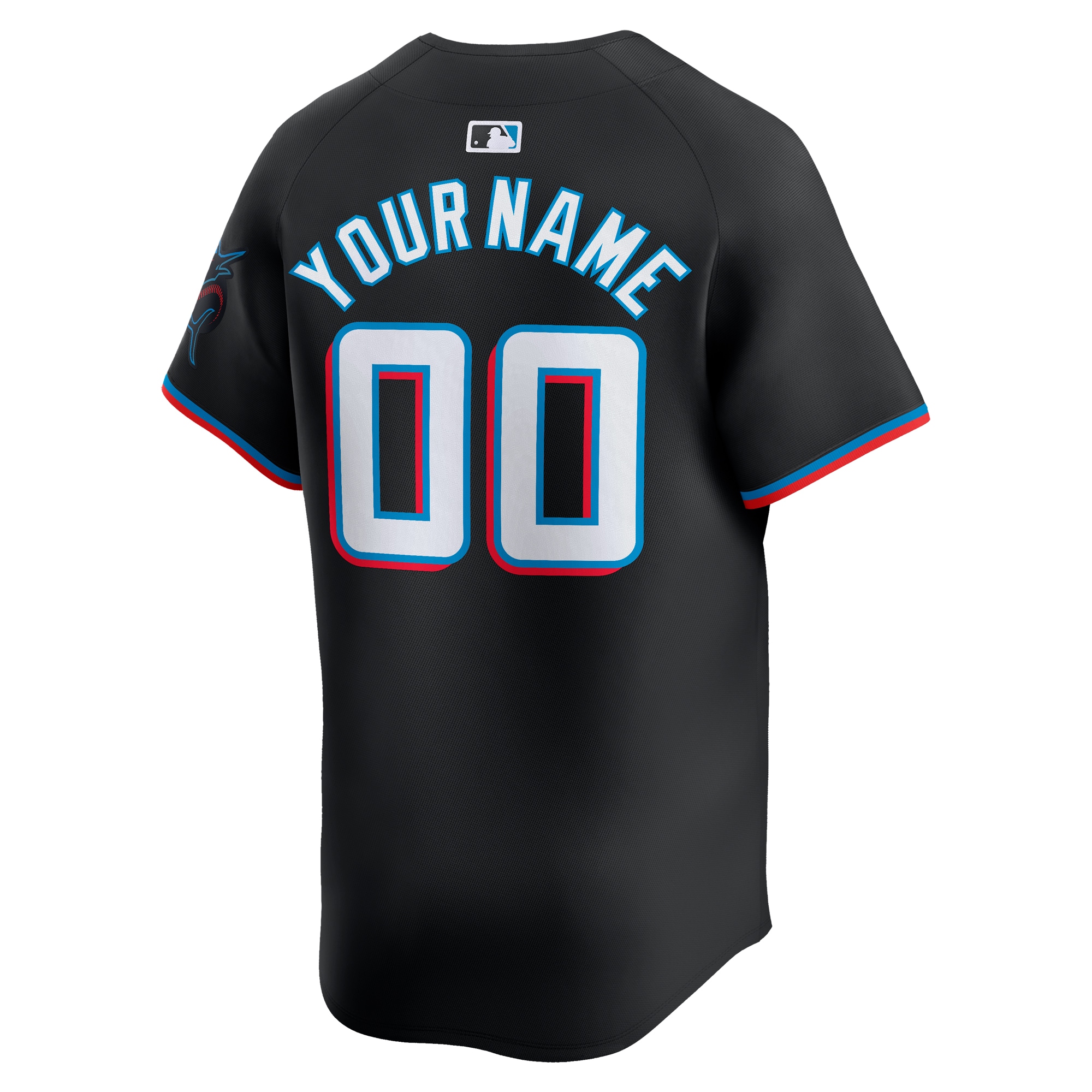 Miami Marlins Black Alternate Limited Custom MLB Jersey Men's