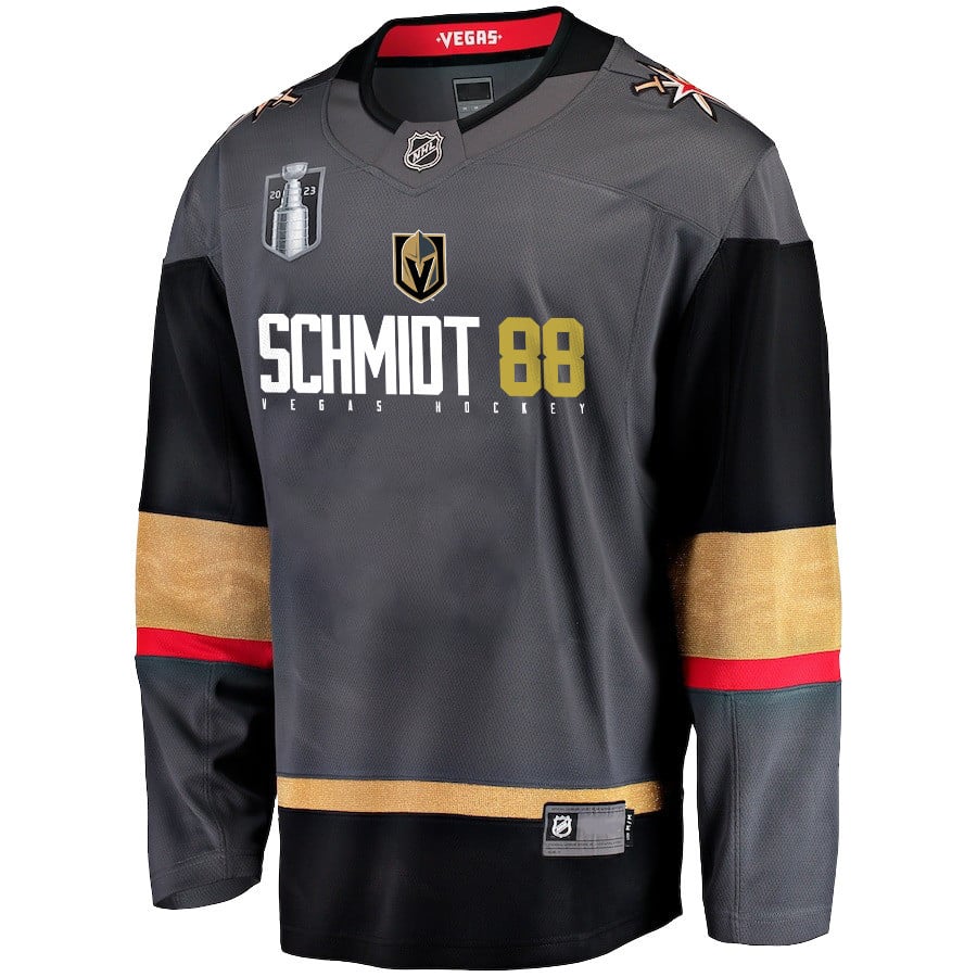 Nate Schmidt 88 Vegas Golden Knights Defensive Anchor 2023 Champions Stanley Cup Black NHL Jersey Men's