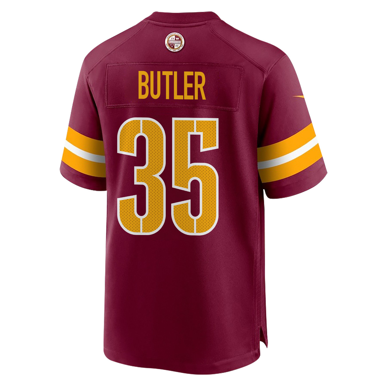 Percy Butler 35 Washington Commanders Super Bowl LIX Champions Patch New Orleans Where Legends Are Made' EMBROIDERED Game Burgundy NFL Jersey Men's