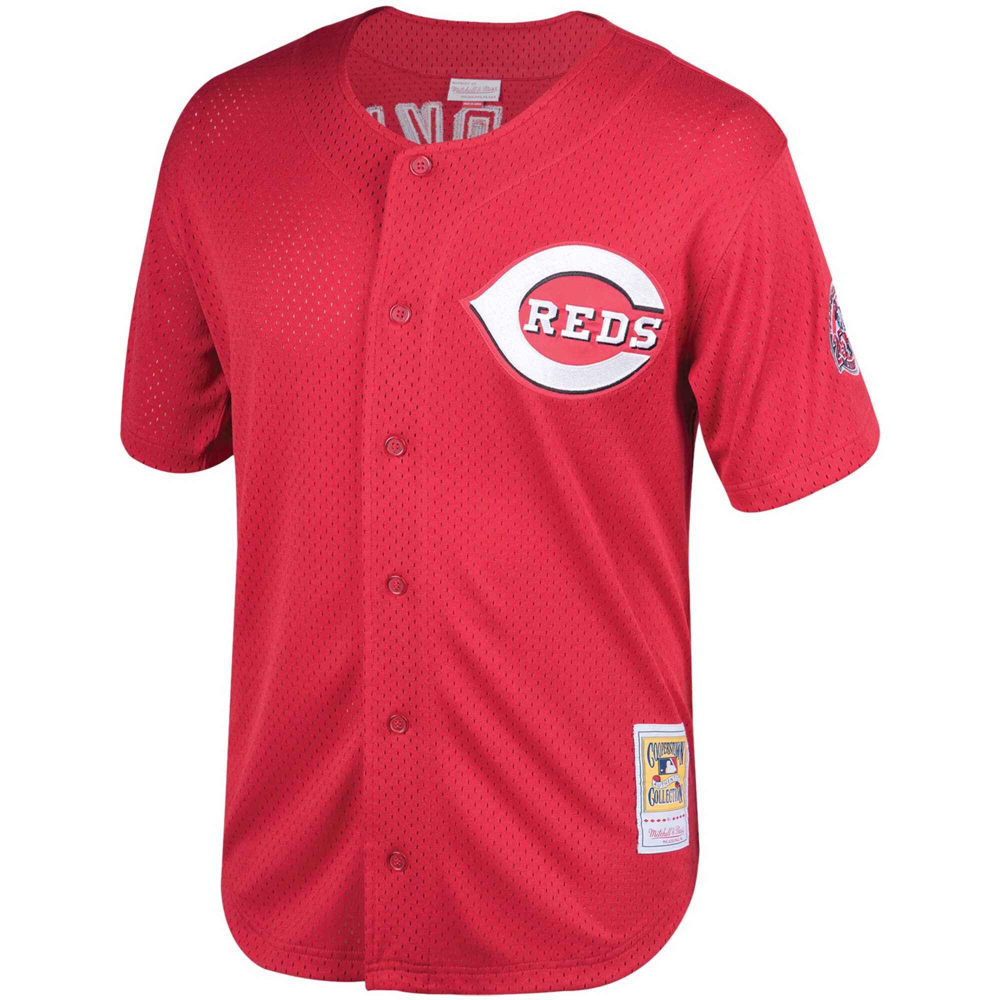 Cincinnati Reds Barry Larkin Mitchell Ness Red Throwback Cooperstown Mesh Batting Practice MLB Jersey Men's