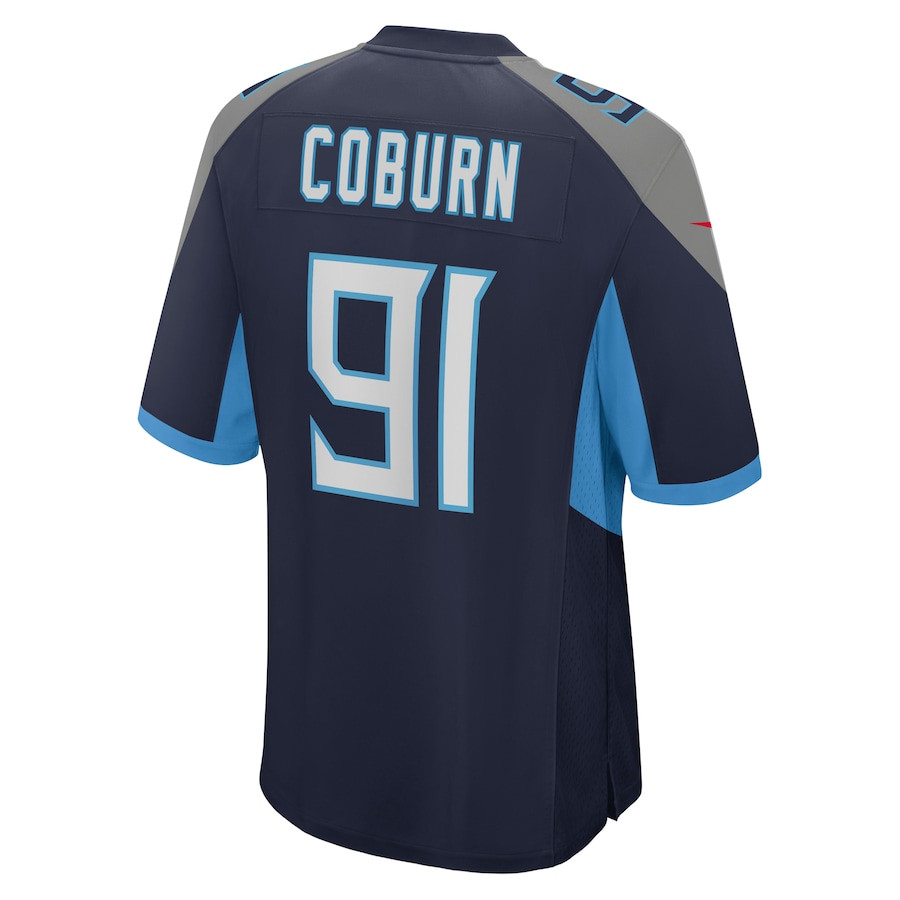 Keondre Coburn 91 Tennessee Titans Game Navy NFL Jersey Men's