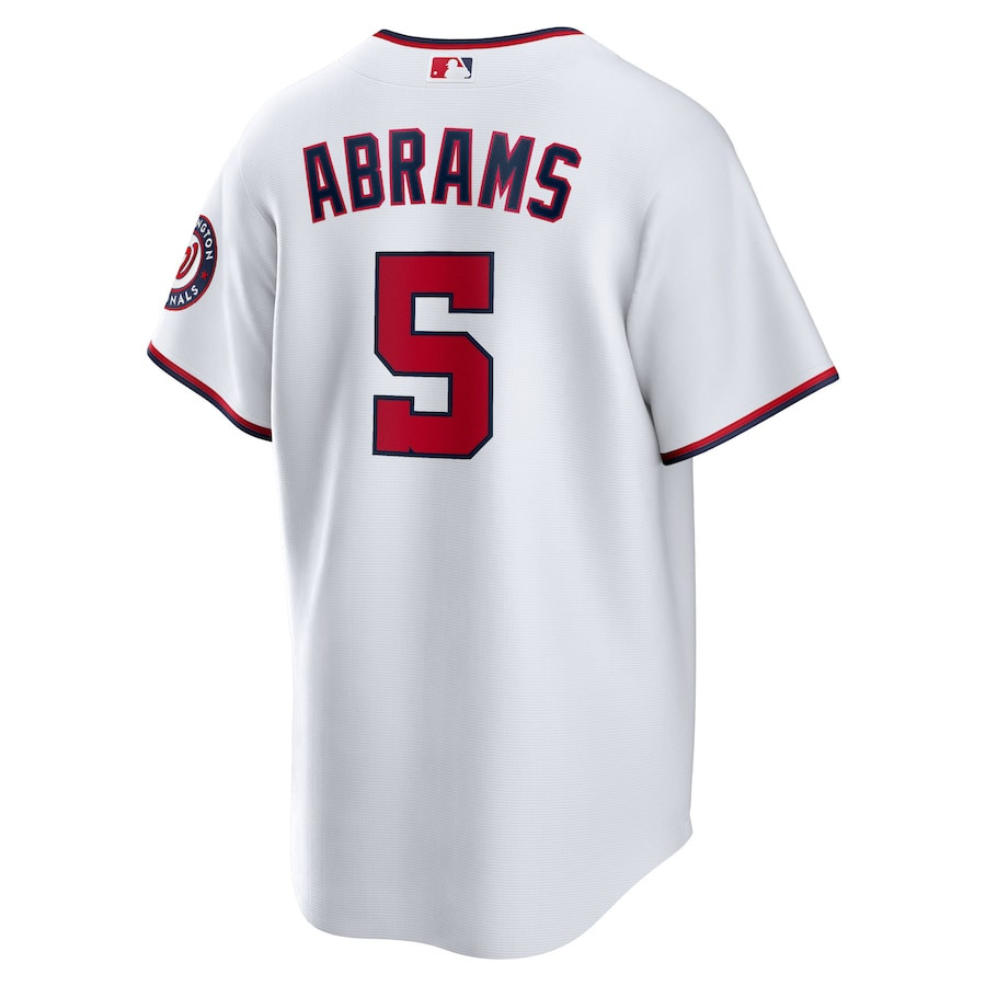 C.J. Abrams 5 Washington Nationals Home White MLB Jersey Men's