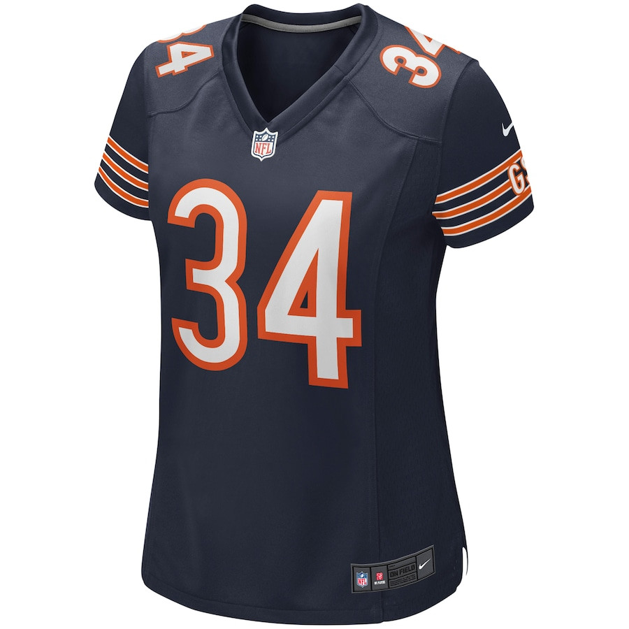 Walter Payton 34 Chicago Bears Game Retired Navy NFL Jersey Women's