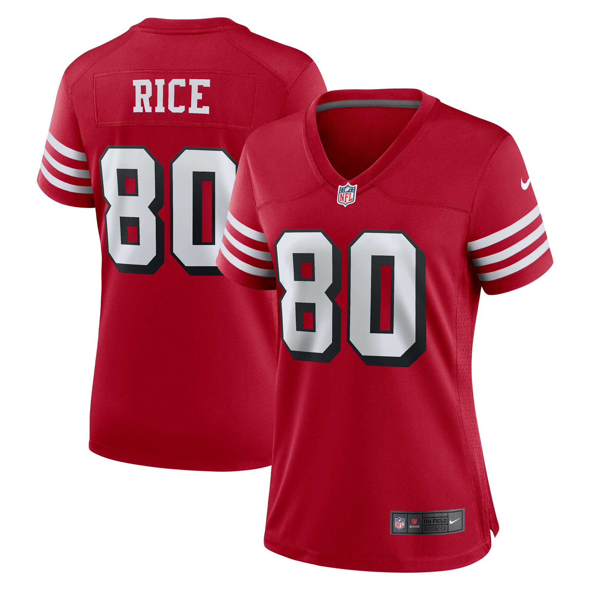 San Francisco 49ers Jerry Rice Scarlet Alternate Game NFL Jersey Women's