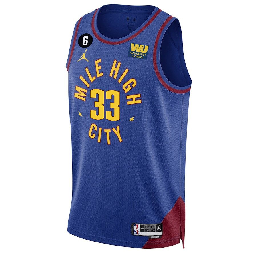 Aaron Gordon 33 Denver Nuggets Final Champions 2023 Swingman Blue NBA Jersey Men's