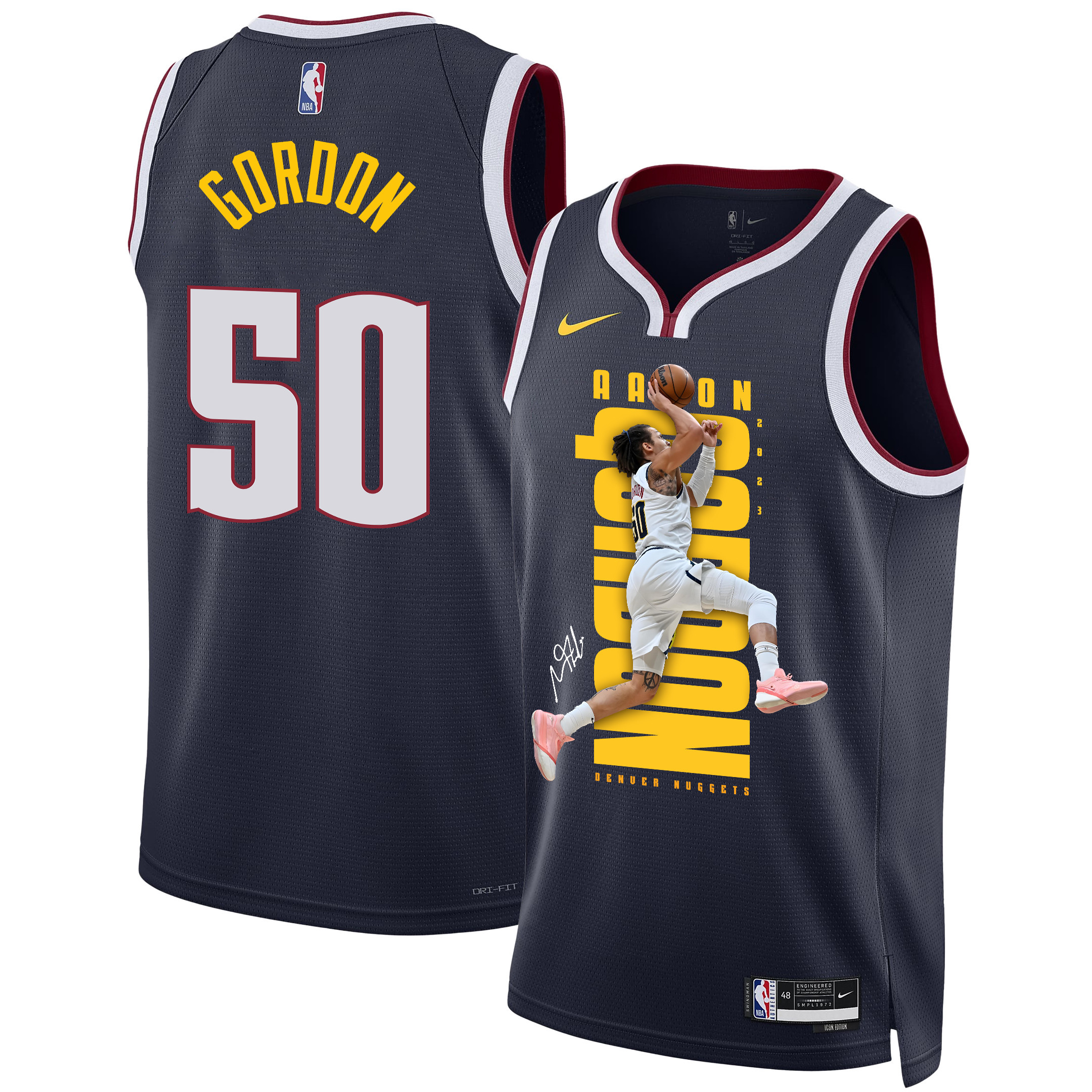 Aaron Gordon 50 Denver Nuggets Slamming Skills 2023 Champions Swingman Black NBA Jersey Men's