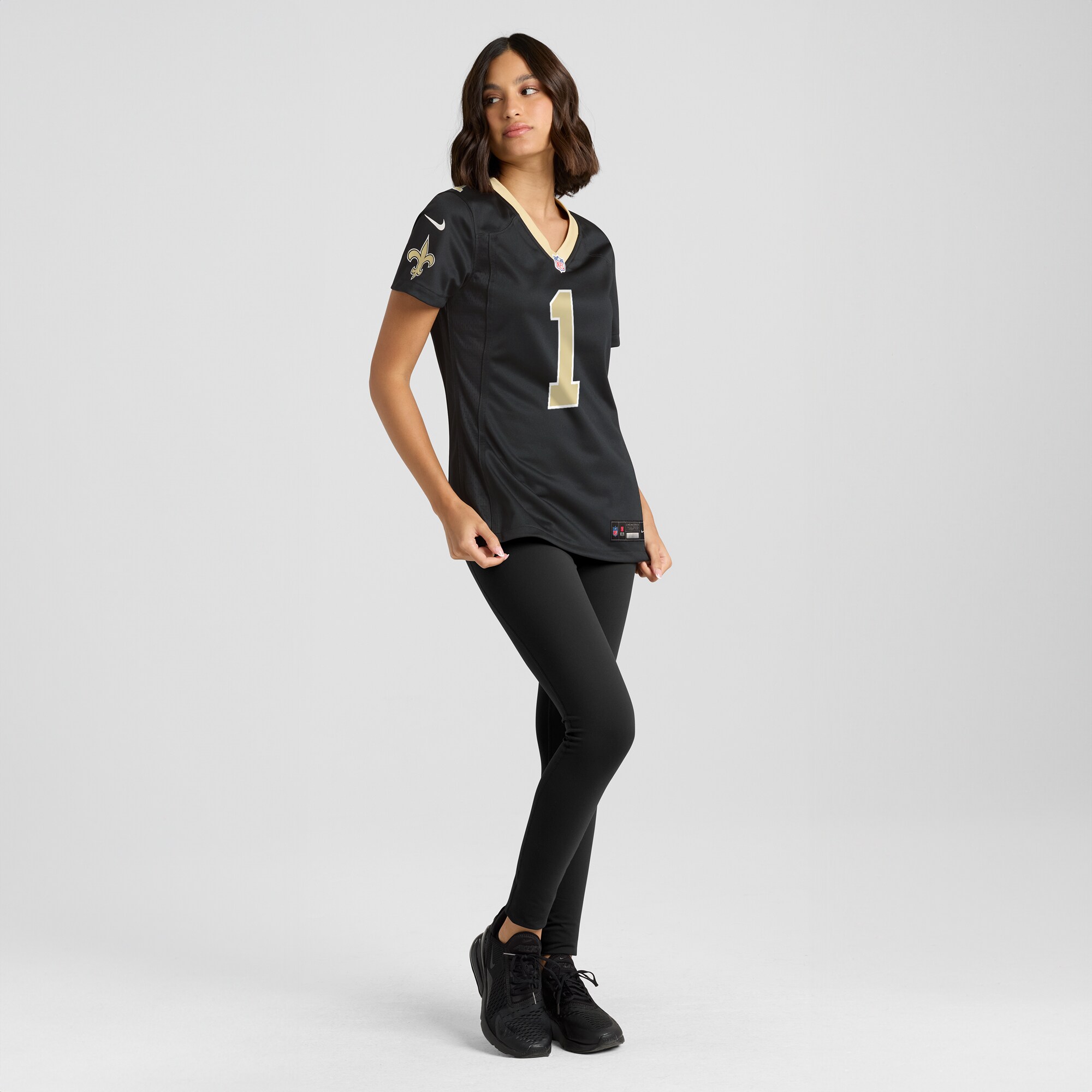 New Orleans Saints Number 1 Mom Black Game NFL Jersey Women's