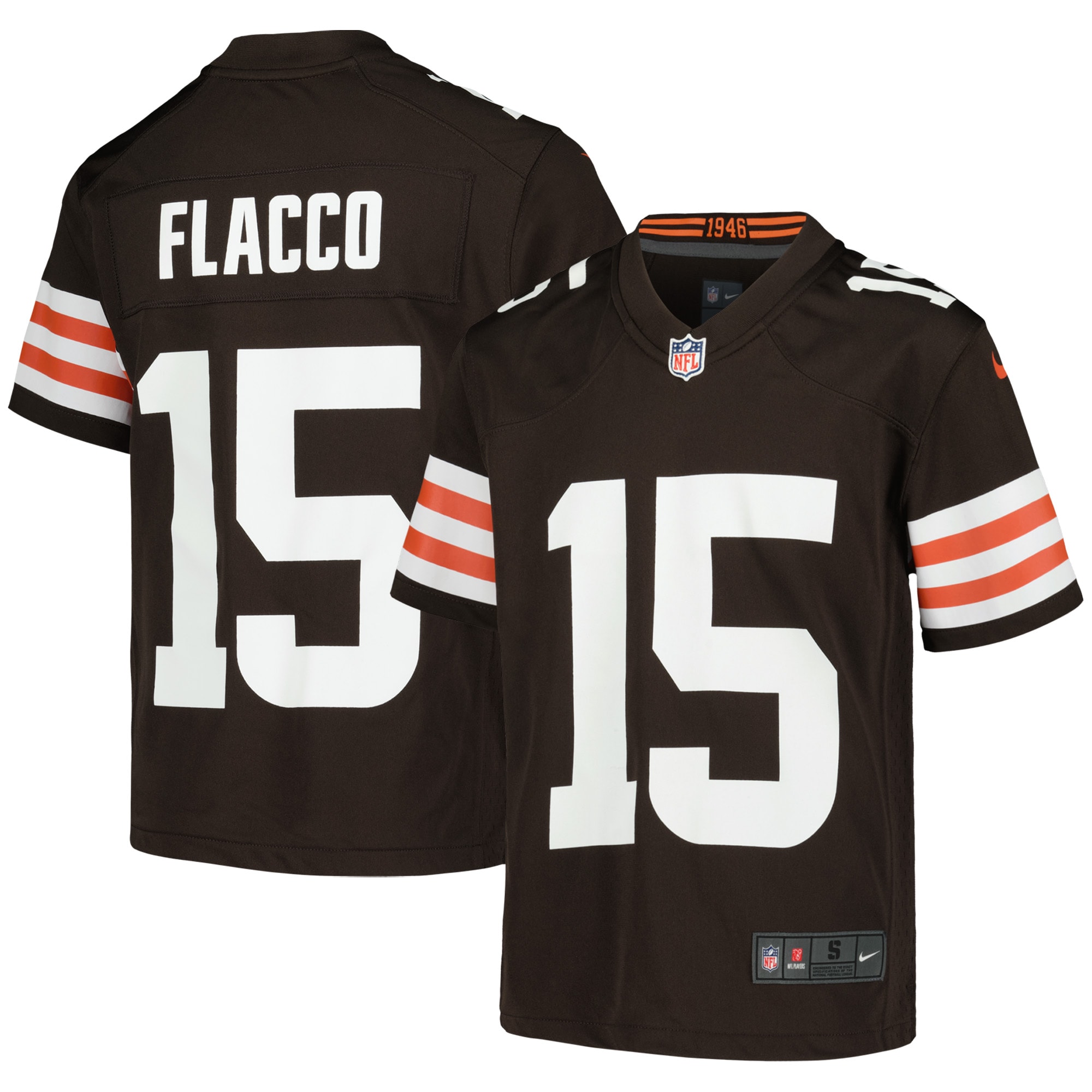 Cleveland Browns Joe Flacco Brown Game NFL Jersey Youth