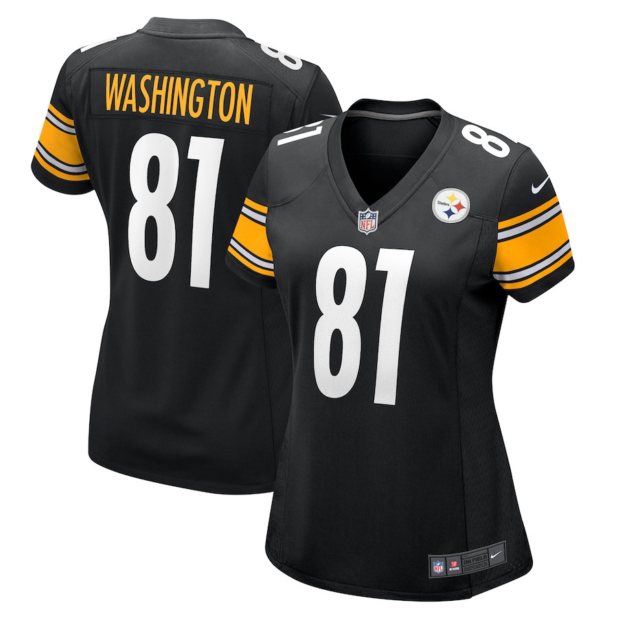 Scotty Washington 81 Pittsburgh Steelers Game Black NFL Jersey Women's