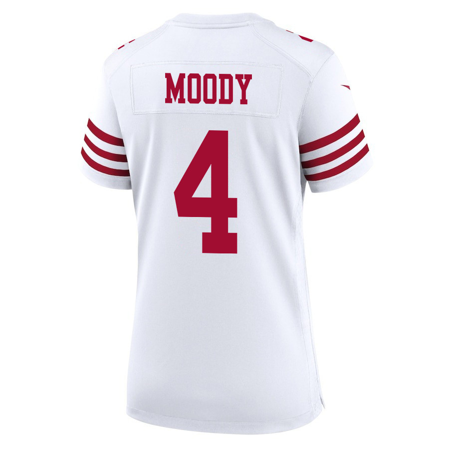 Jake Moody 4 San Francisco 49ers Super Bowl LVIII Patch Game White NFL Jersey Women's