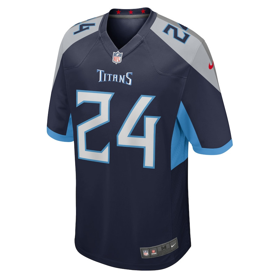Julius Wood 24 Tennessee Titans Game Navy NFL Jersey Men's