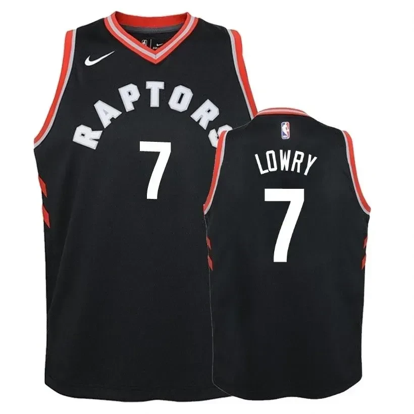 Raptors Kyle Lowry 7 Statet Black NBA Jersey Youth