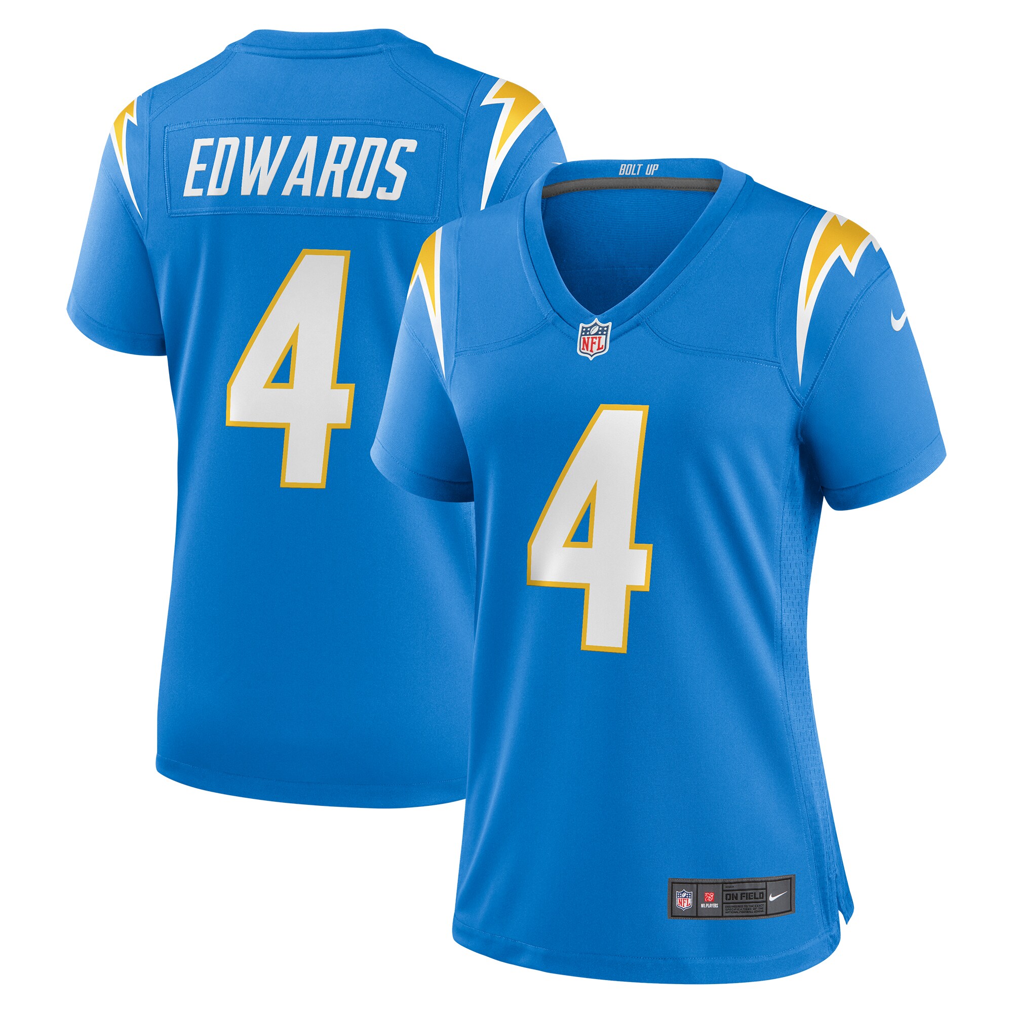 Los Angeles Chargers Gus Edwards Powder Blue Game NFL Jersey Women's