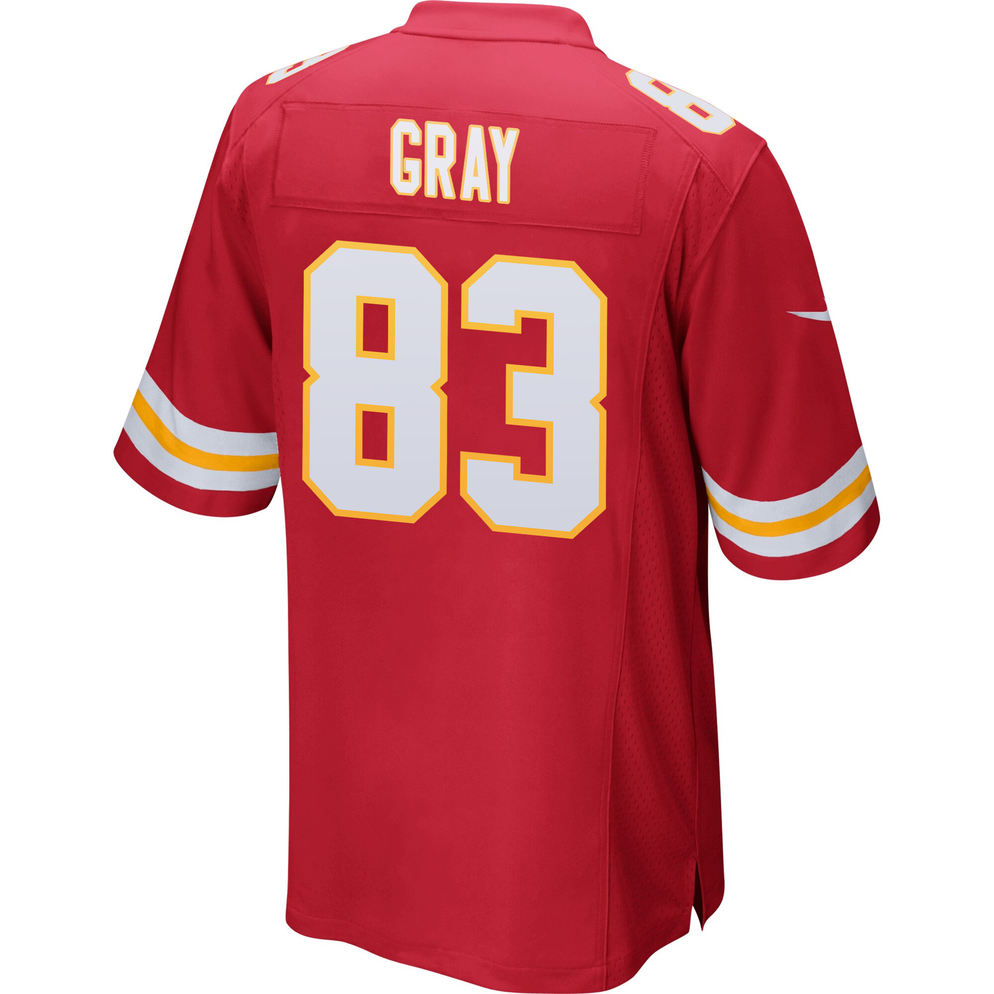 Noah Gray 83 Kansas City Chiefs AFC Champions Patch Game Red NFL Jersey Men's
