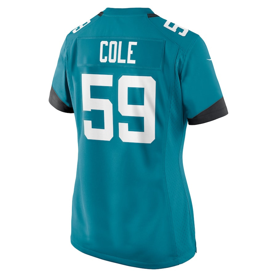 Myles Cole 59 Jacksonville Jaguars Game Teal NFL Jersey Women's
