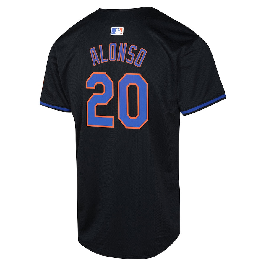Pete Alonso 20 New York Mets Alternate Limited Black MLB Jersey Youth