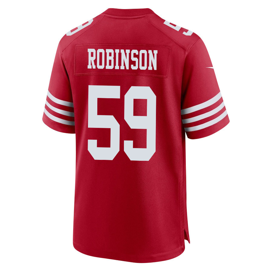 Curtis Robinson 59 San Francisco 49ers NFC Champions Patch Game Scarlet NFL Jersey Men's