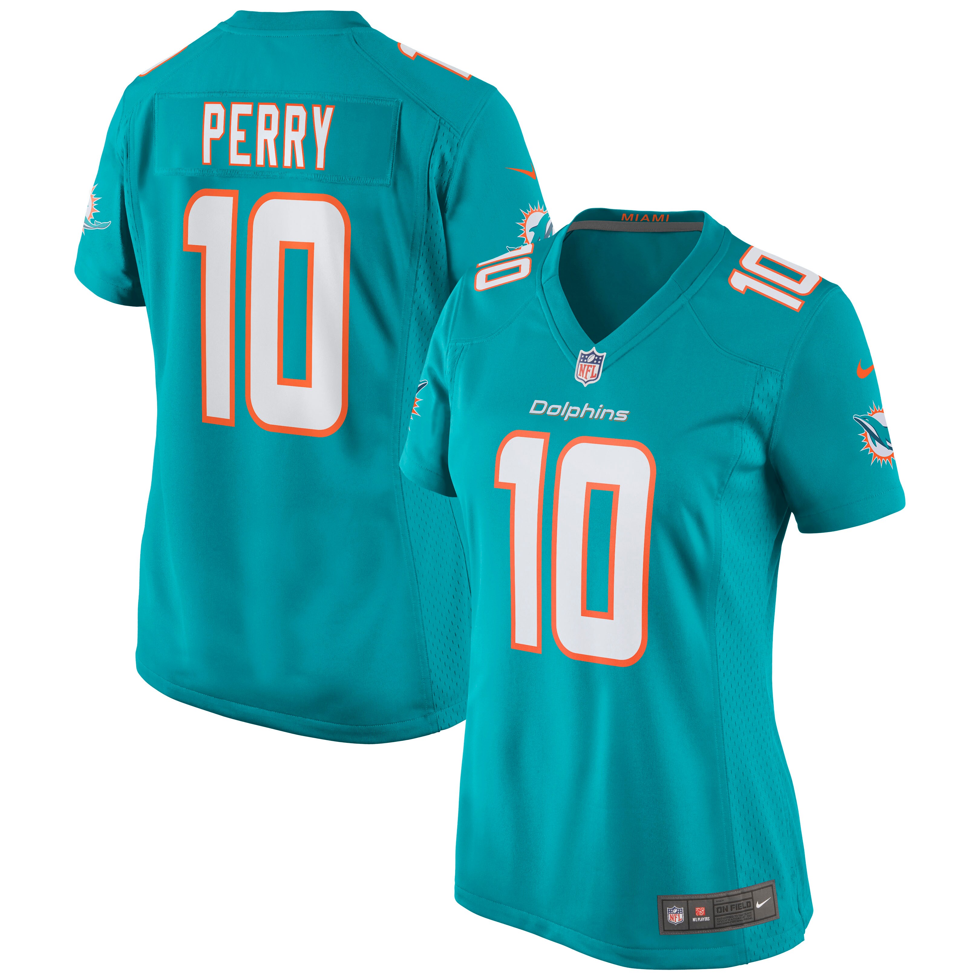 Miami Dolphins Malcolm Perry Aqua Game NFL Jersey Women's
