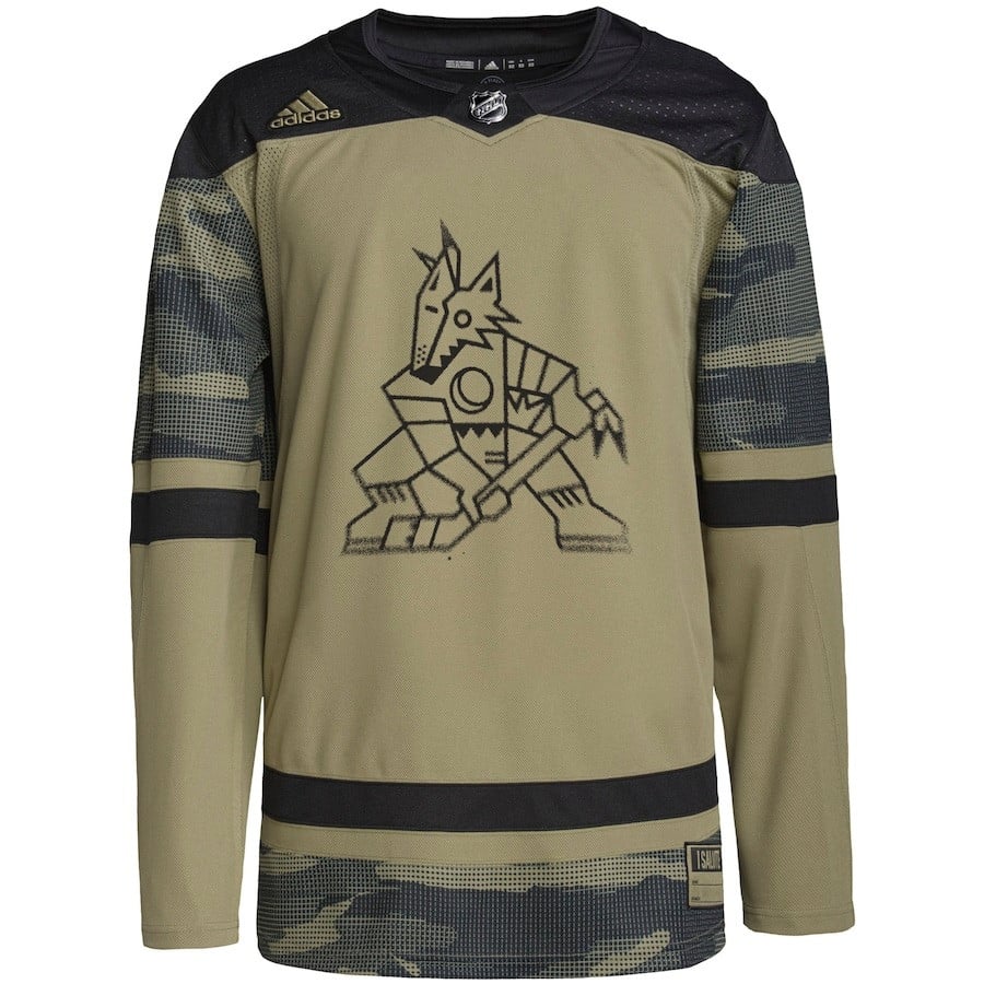 Arizona Coyotes Military Appreciation Team Custom Practice Camo NHL Jersey Men's
