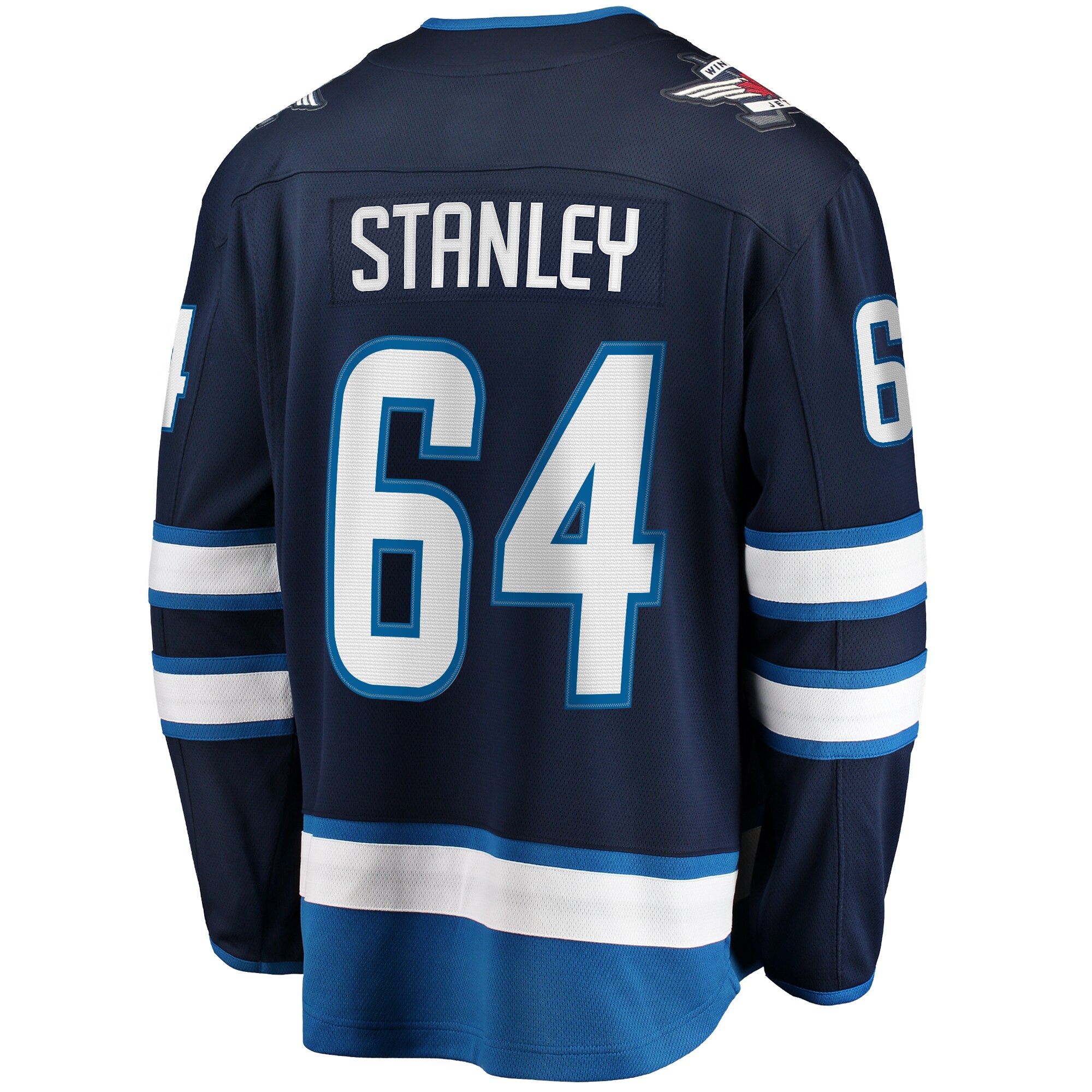 Winnipeg Jets Logan Stanley Navy Home Premier Breakaway Player NHL Jersey Men's