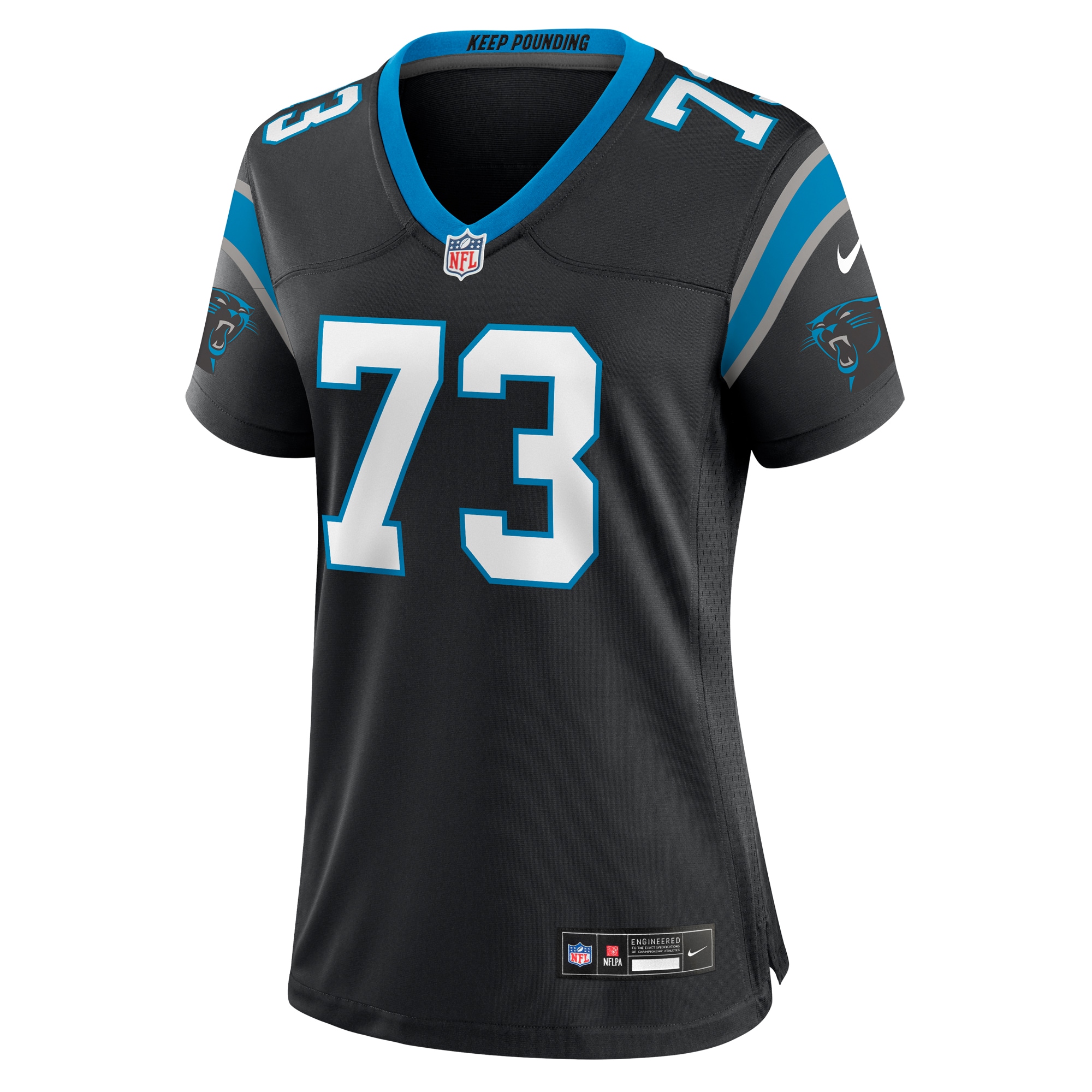 Carolina Panthers Rashard Lawrence Black Game NFL Jersey Women's