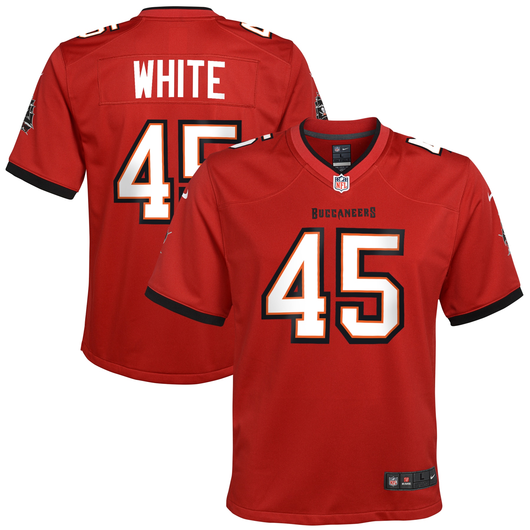 Tampa Bay Buccaneers Devin White Red Game NFL Jersey Youth