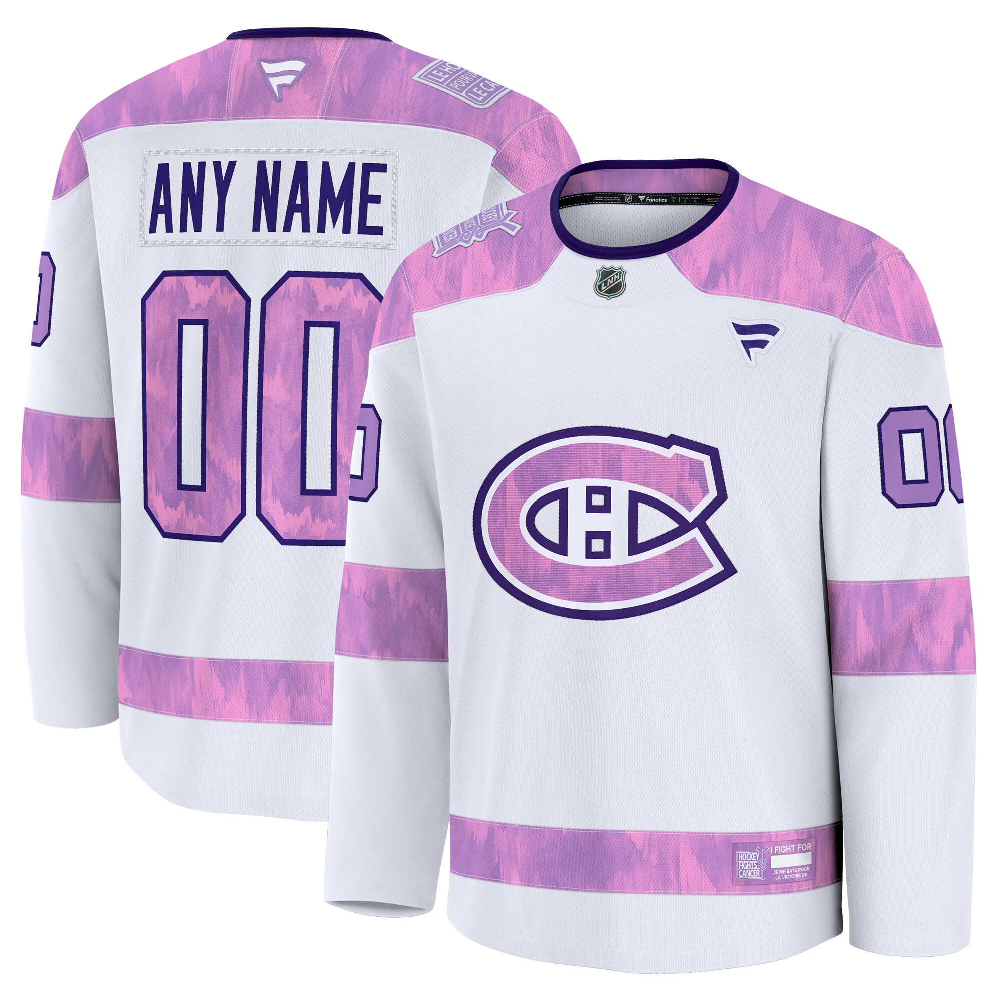 Montreal Canadiens White 2024 Fights Cancer Custom Practice NHL Jersey Men's