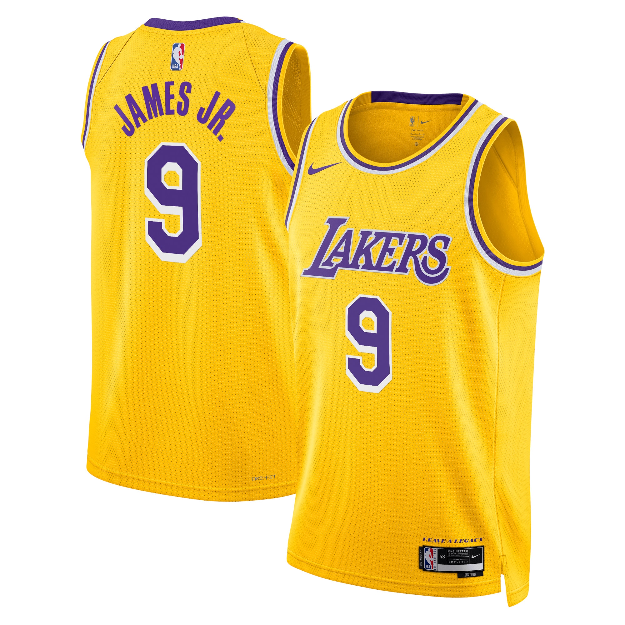 Los Angeles Lakers Icon Swingman Gold Bronny Jame Unisex NBA Jersey Unisex