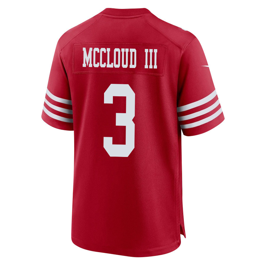 Ray-Ray McCloud III 3 San Francisco 49ers Super Bowl LVIII Patch Game Scarlet NFL Jersey Men's