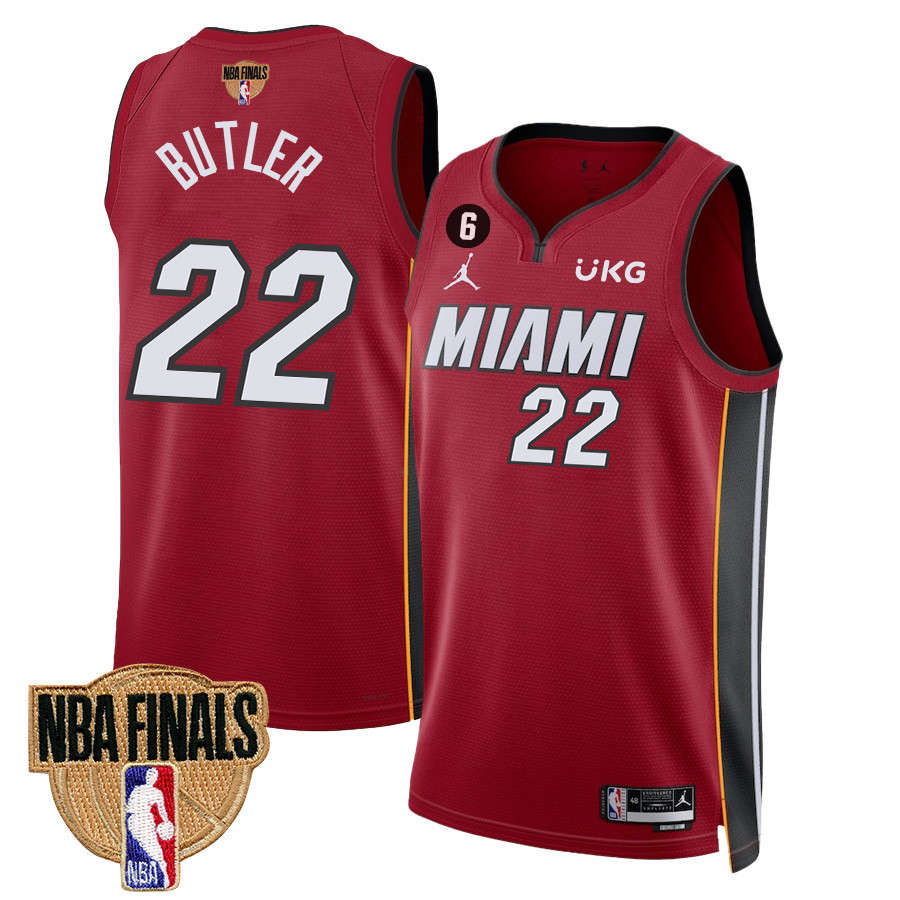 Jimmy Butler 22 Miami Heat Final Champions 2023 Swingman Red NBA Jersey Men's