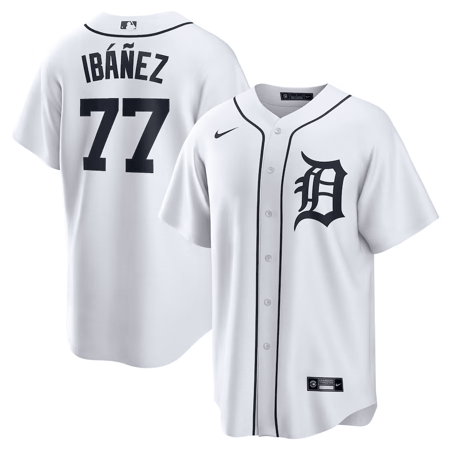 Andy Ib??ez 77 Detroit Tigers Home White MLB Jersey Men's